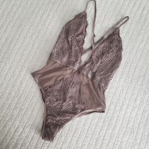 Victoria's Secret | Taupe Lace Teddy